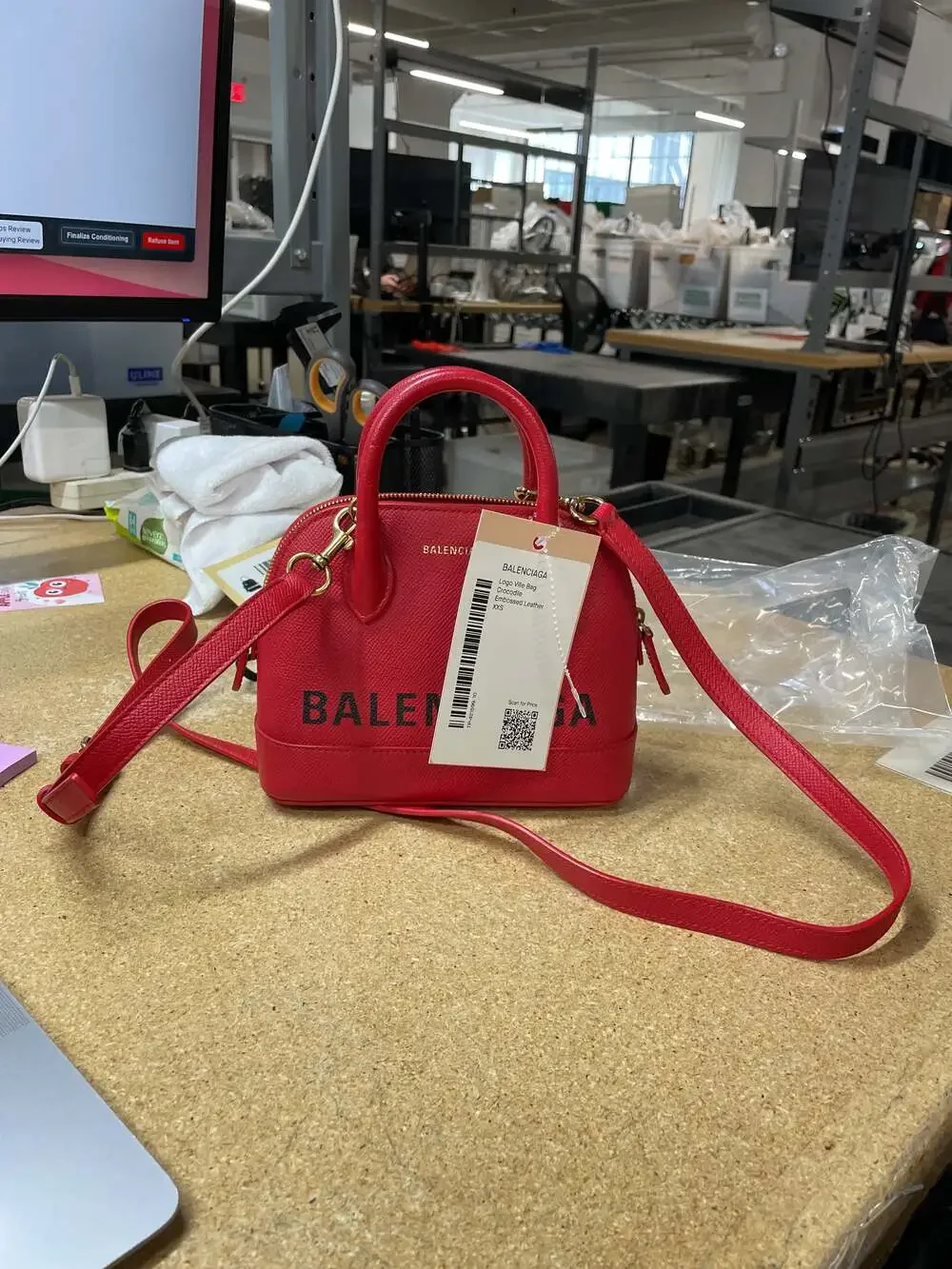 Balenciaga Logo Ville Bag Leather Xxs #254883B97B - Picture 6 of 6